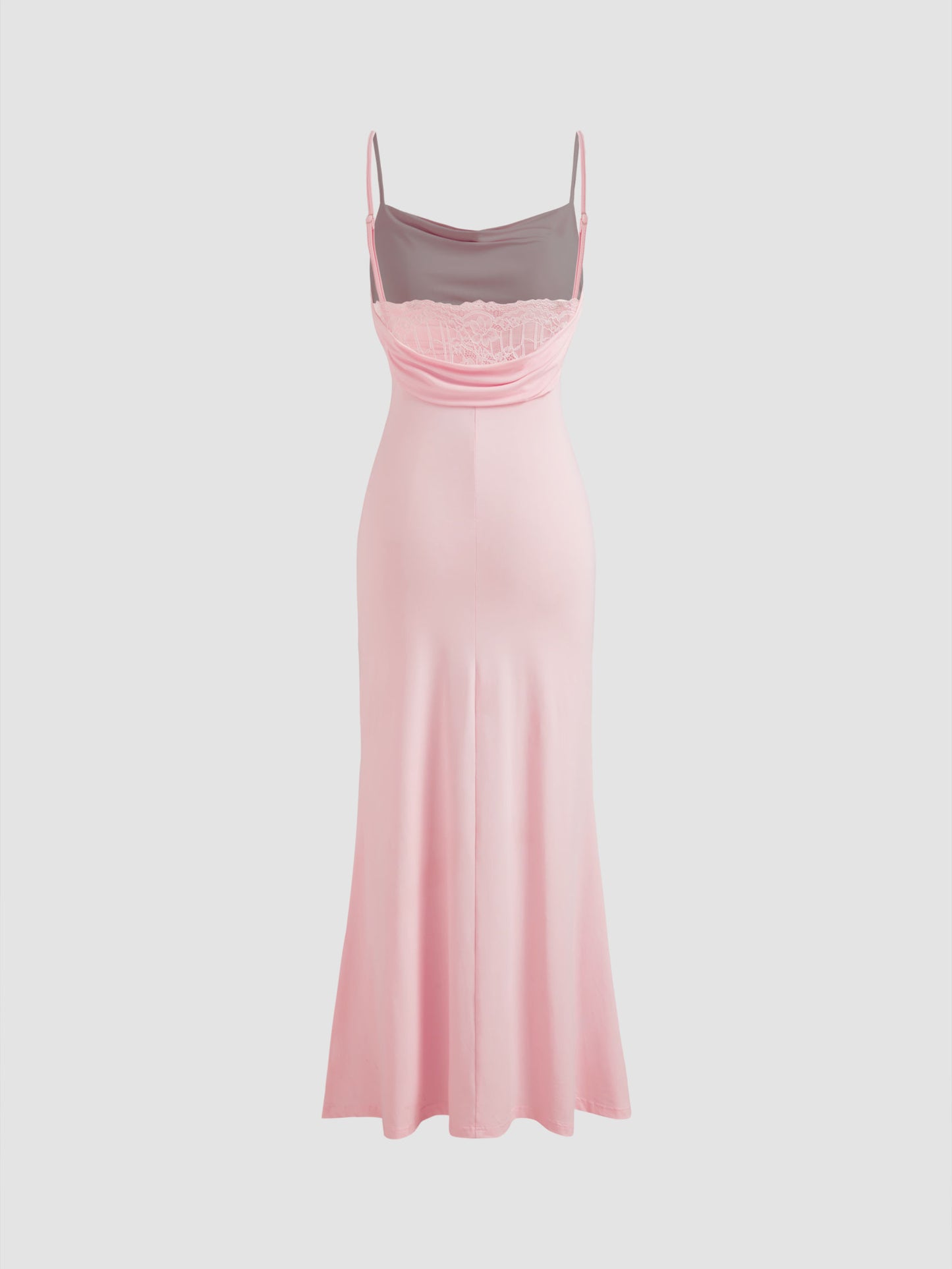 Cowl Neck Ruched Backless Maxi Dress