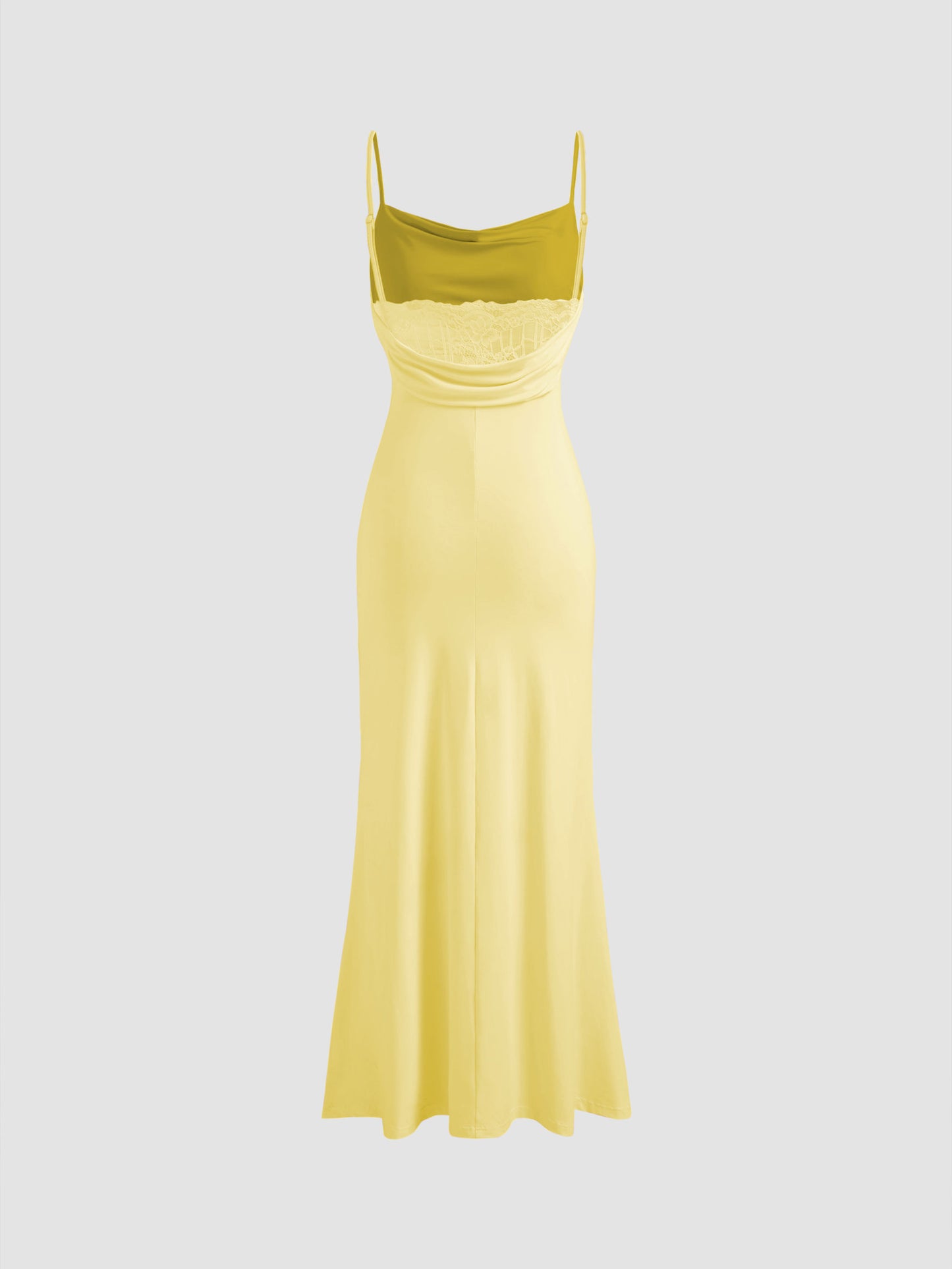 Cowl Neck Ruched Backless Maxi Dress