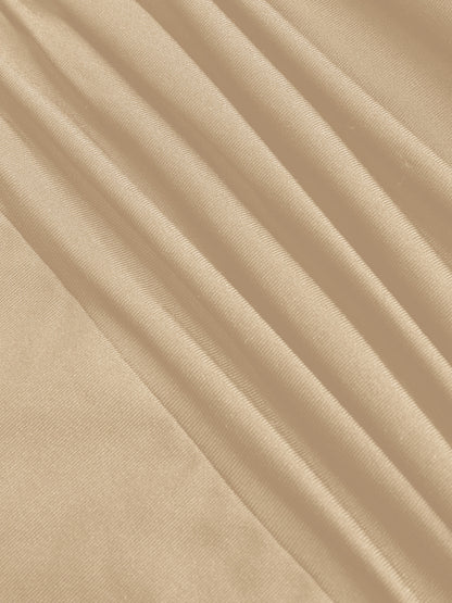 Solid Ruched U-Neckline Ruffle Maxi Dress