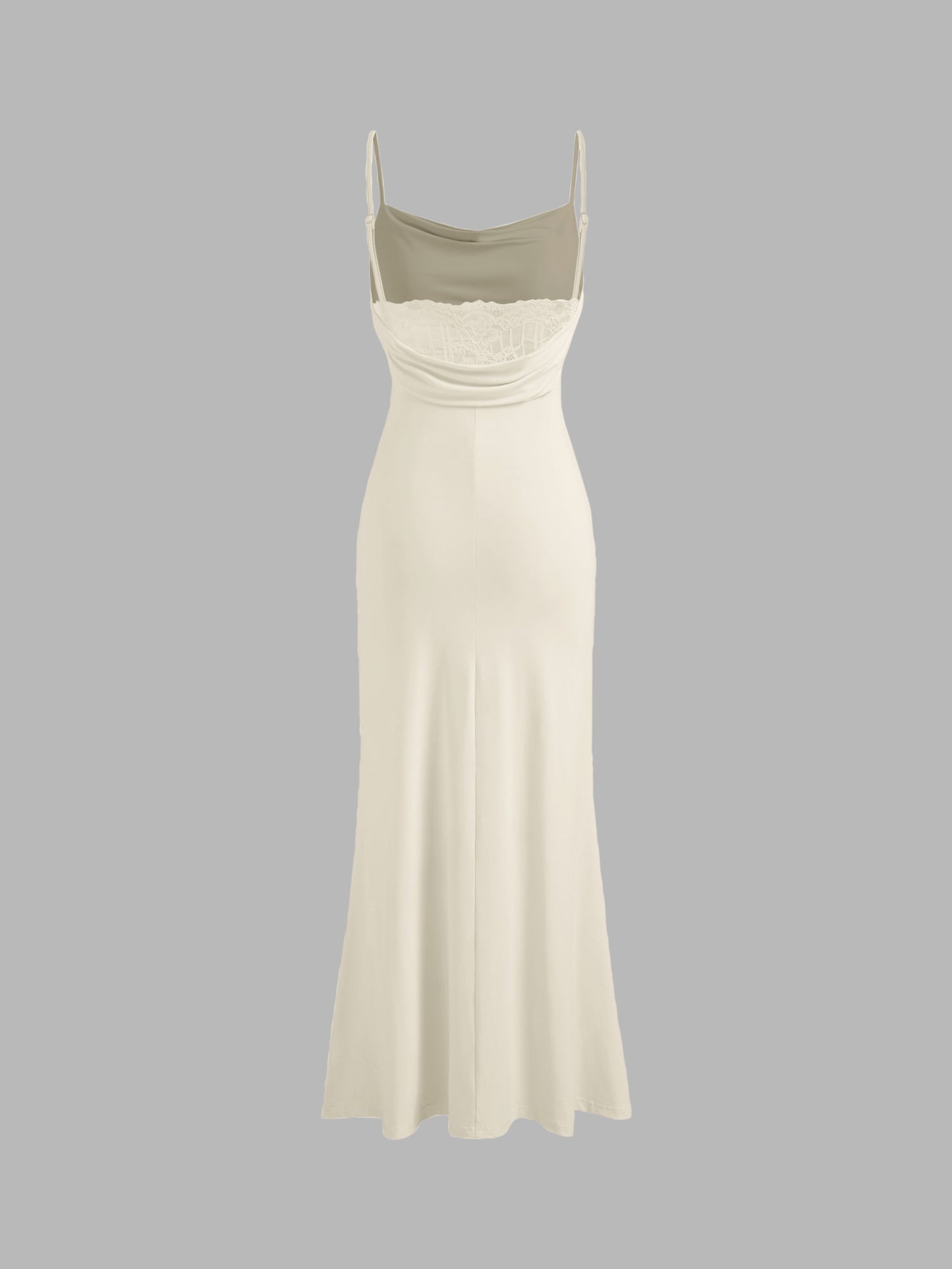 Cowl Neck Ruched Backless Maxi Dress