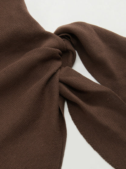 Knit Scoop Neckline Tie Side Asymmetrical Hem Tank Top