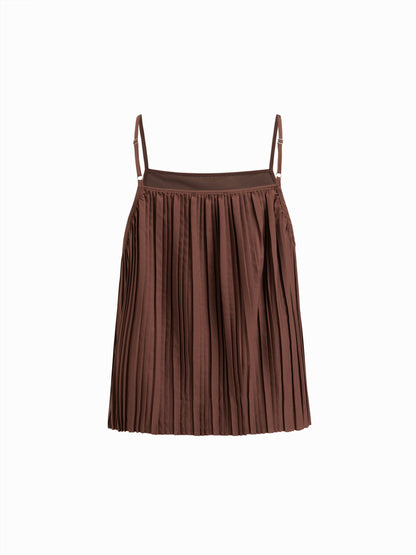Pleated Split Side Bowknot Cami Top