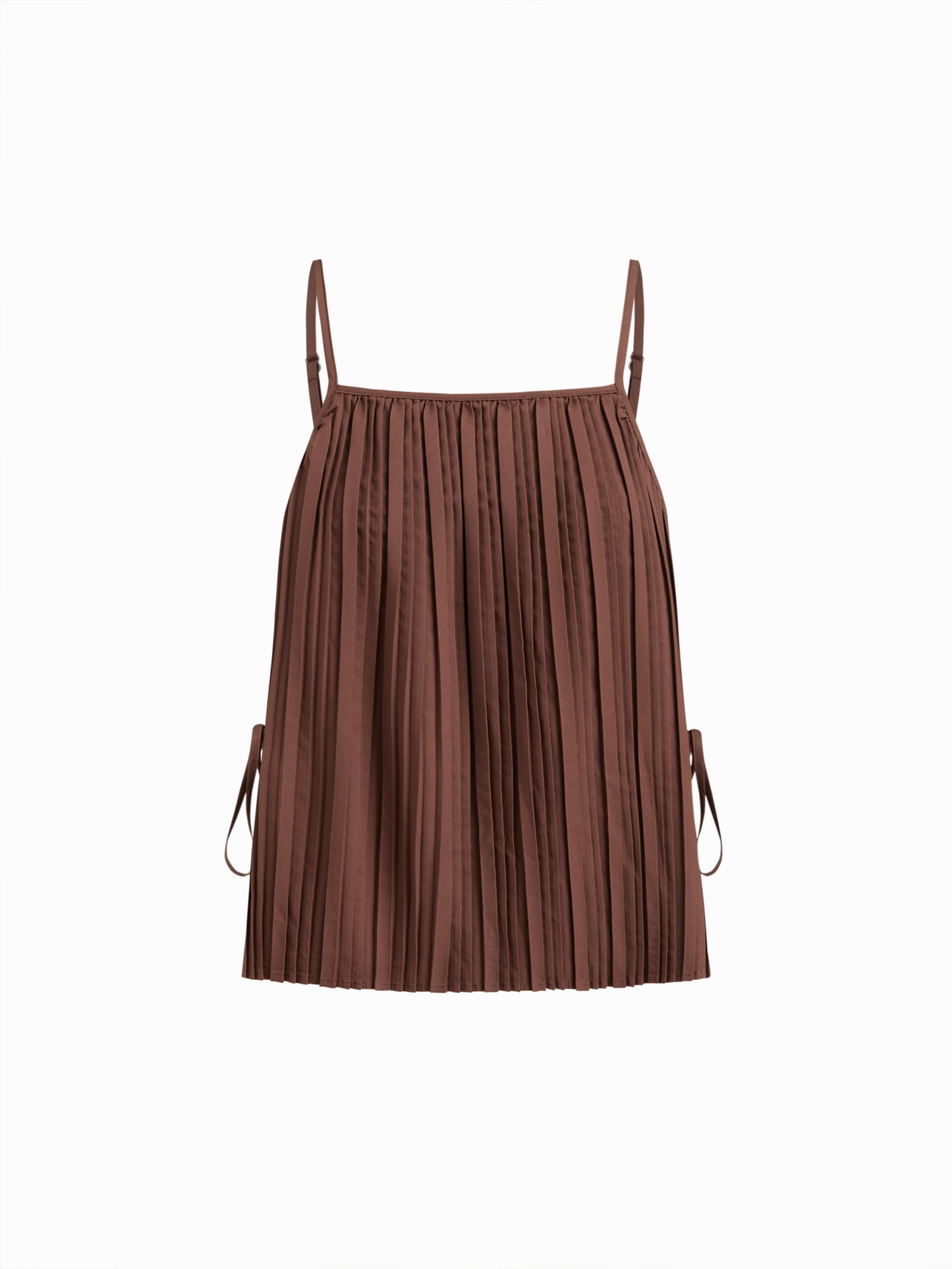 Pleated Split Side Bowknot Cami Top