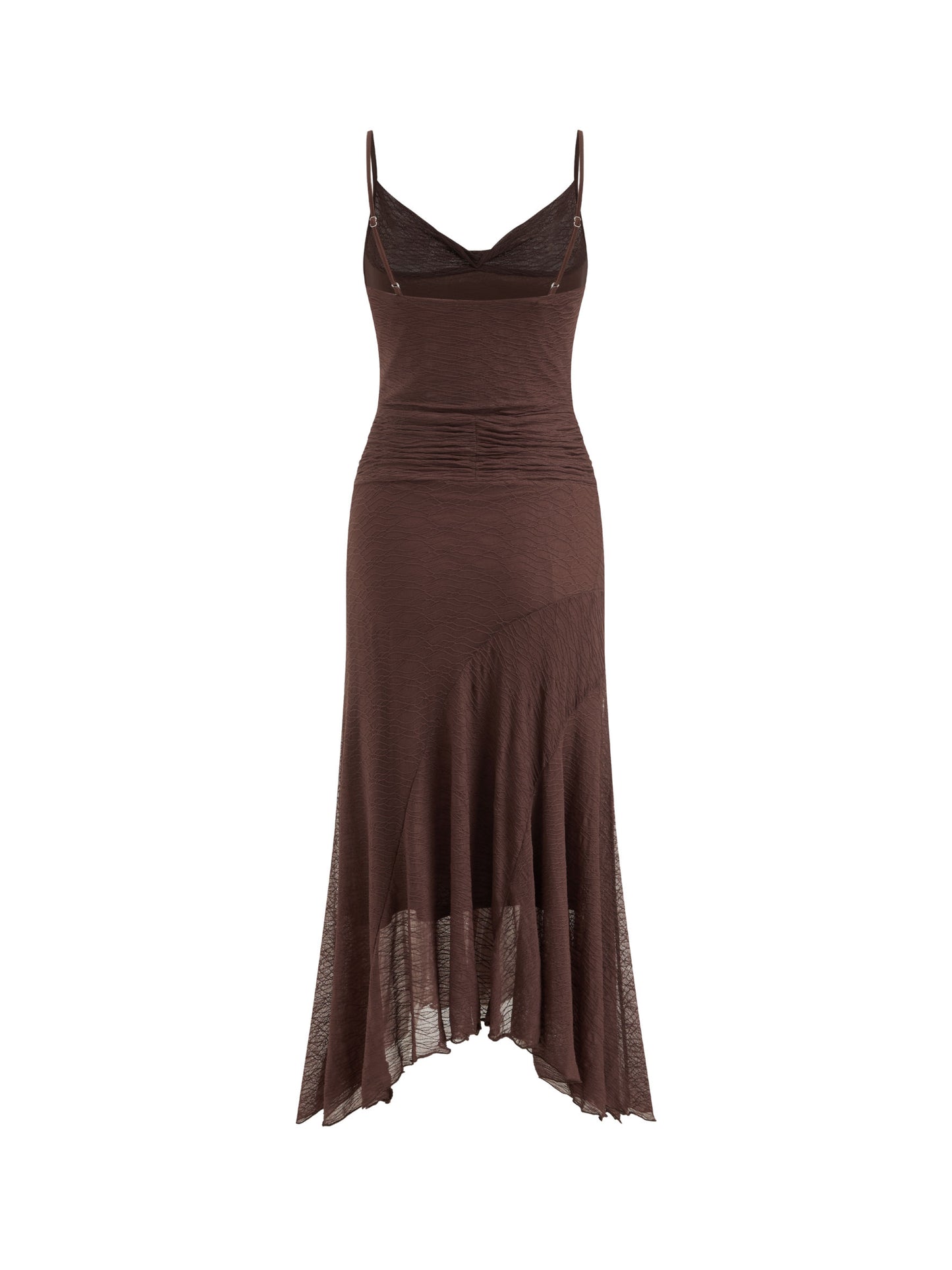 Lace Cowl Neck O-Ring Maxi Dress